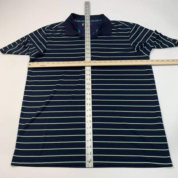 St. Andrews of Scotland Polo Shirt Mens XL Extra Large Navy Blue Striped Golf - Picture 6 of 10